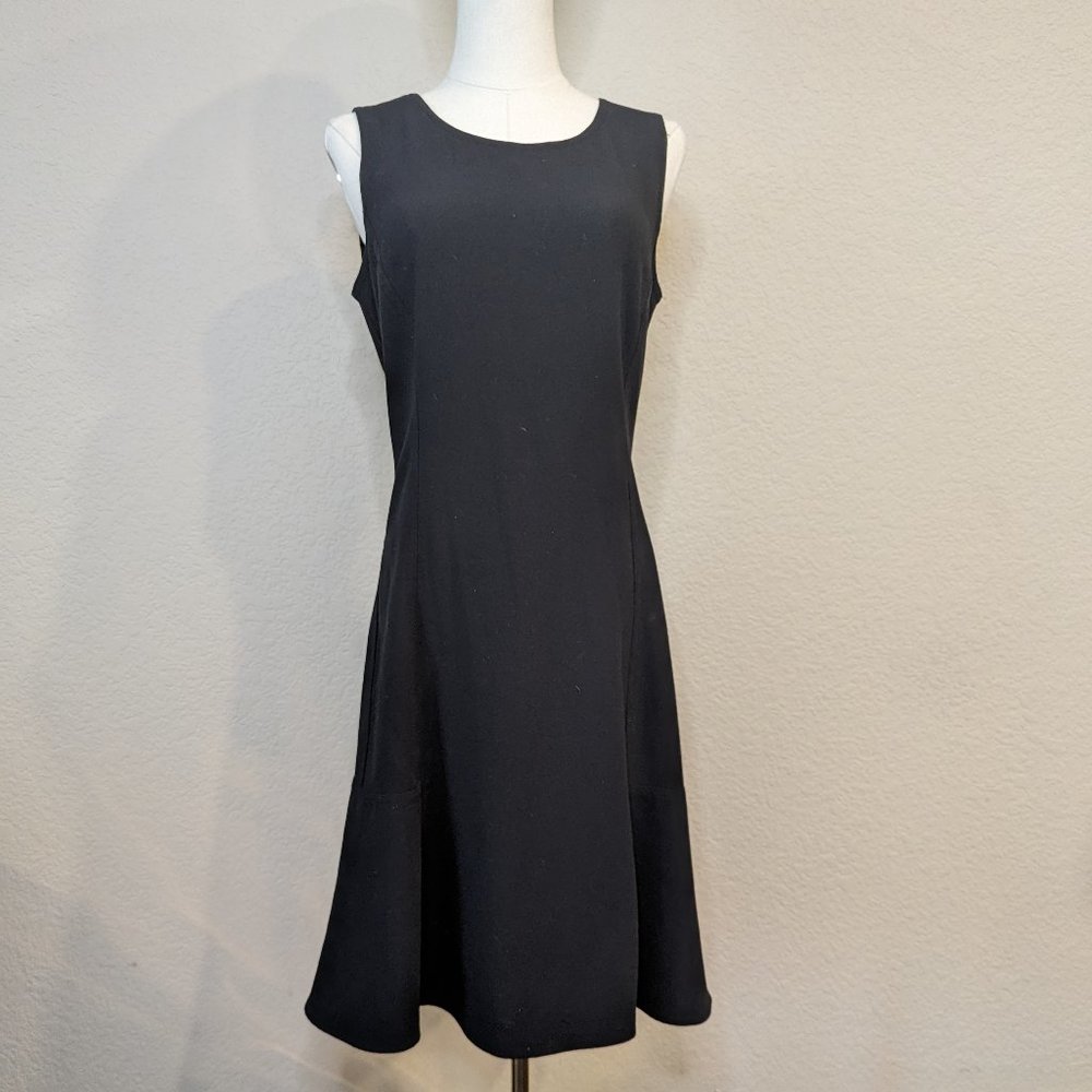 Calvin Klein LBD A Line Mini Dress | Gold Zip | Sz 6